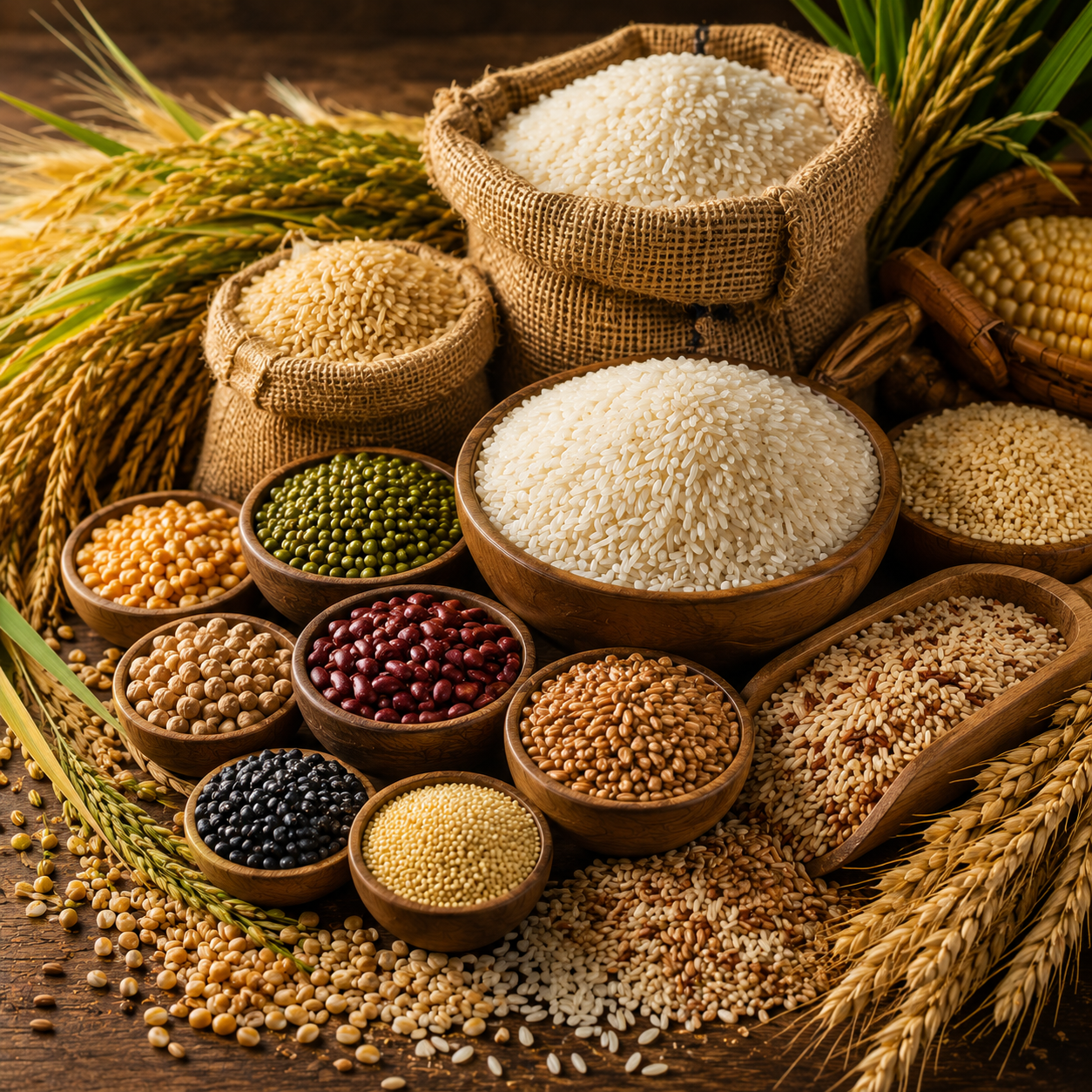 Rice and Grains Export India — Basmati Rice, Green Peas, Pulses