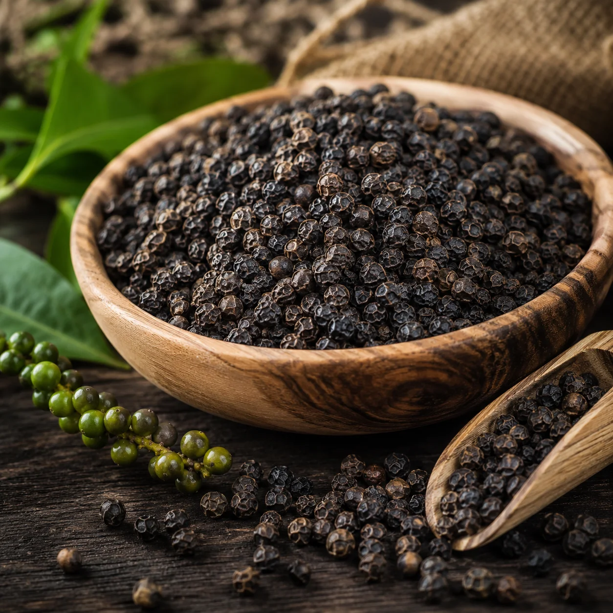 Export-grade organic Indian black pepper