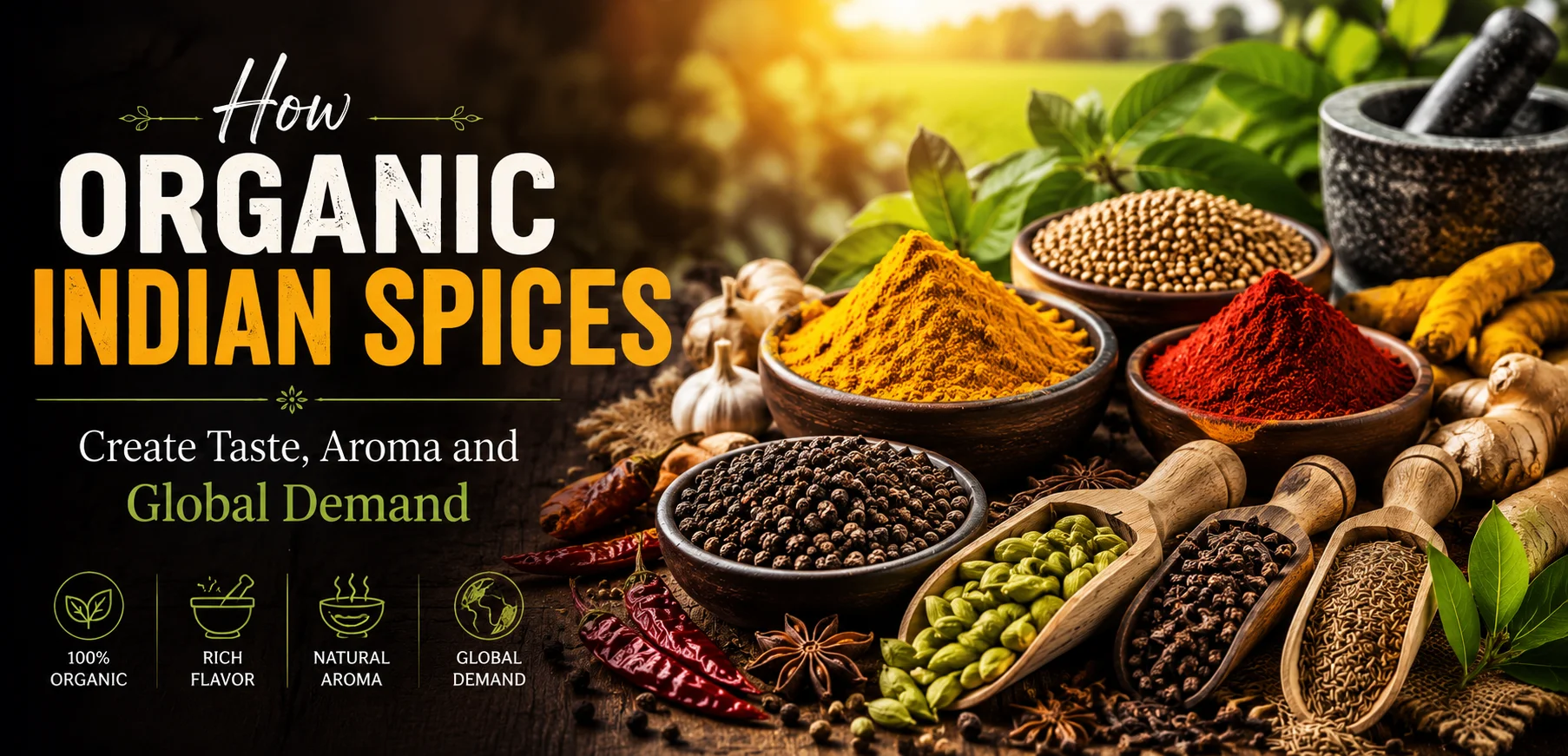Organic Indian spices export by Chirak Exim